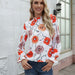 Color-White-Women Clothing Spring Autumn Long Sleeve Top Floral Print Shirt-Fancey Boutique