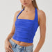 Color-Sexy Small Top Inner Match Sexy Halter Pleating Chic Slim Fit Tank Top Women-Fancey Boutique