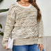 Color-Plus Size Autumn Winter round Neck Striped Thick Pullover Sweater-Fancey Boutique