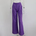 Color-Purple-Spring Autumn Office Work Pant Women Casual High Waist Figure Flattering Straight Leg Pants-Fancey Boutique