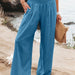 Color-Light Blue-Spring Summer Women Casual Trousers Casual Cotton Distressed Mid Waist Trousers Outer Wear-Fancey Boutique