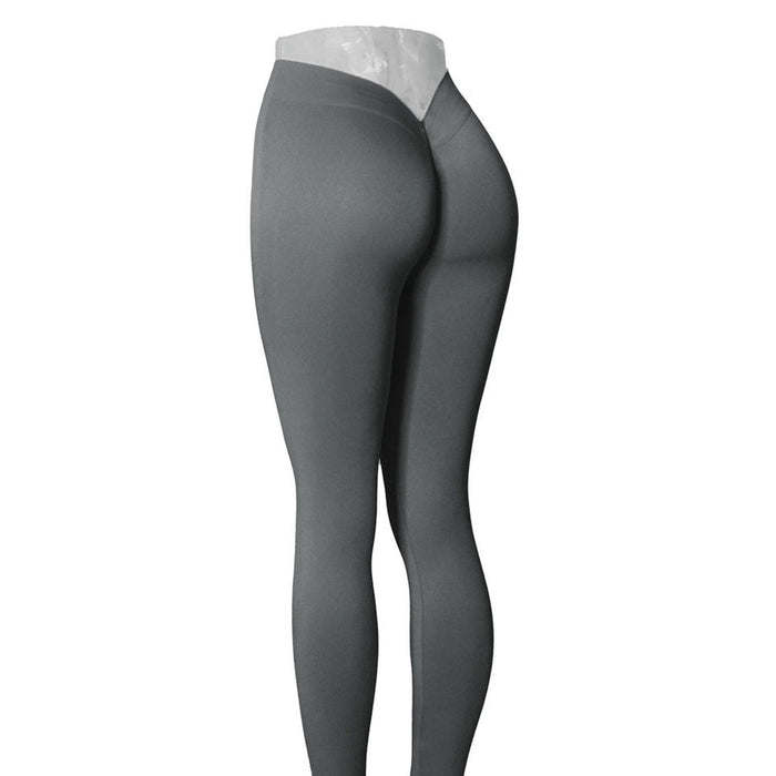 Color-Dark Grey-No Embarrassment Line Peach Hip Fitness Yoga Pants V Waist Hip Skinny Workout Pants-Fancey Boutique