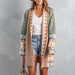 Color-Shiying Ethnic Print Cardigan Knitted Coat for Women Autumn Winter Cardigan Top-Fancey Boutique