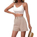Color-Summer Loose Wide-Leg Pants Women Solid Color Cotton Linen Shorts-Fancey Boutique