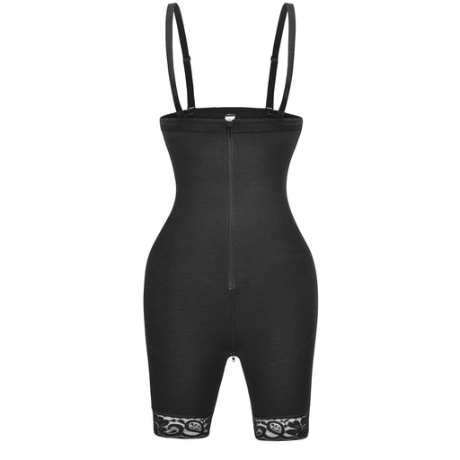 Color-Black-High Waist Belly Contracting Hip Lifting Pants Bottom Zipper Design Waist Slimming Bodybuilding Shapewear Bodysuit-Fancey Boutique