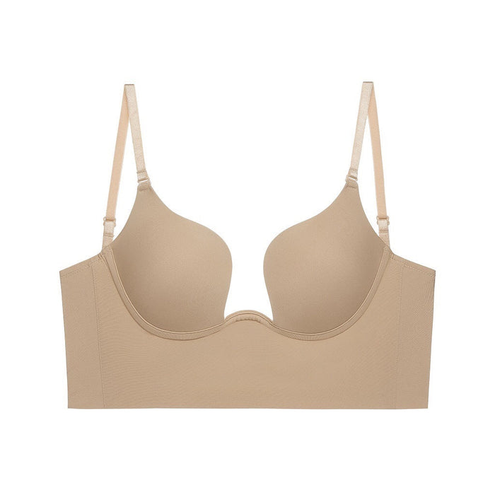 Color-Skin color separate-Summer Underwear Women Small Chest Push up U Shaped Beauty Back Multiple Wear Big Chest Breast Holding Sexy Bra Set-Fancey Boutique