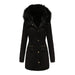 Color-Autumn Winter Parka Women Fleece Lined Coat Women with Fur Collar Hooded Warm Jacket Loose Cotton Coat Plus Size-Fancey Boutique