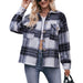 Color-Dark Grey-Autumn Winter Women's Plaid Mohair Short Woolen Thick Coat-Fancey Boutique