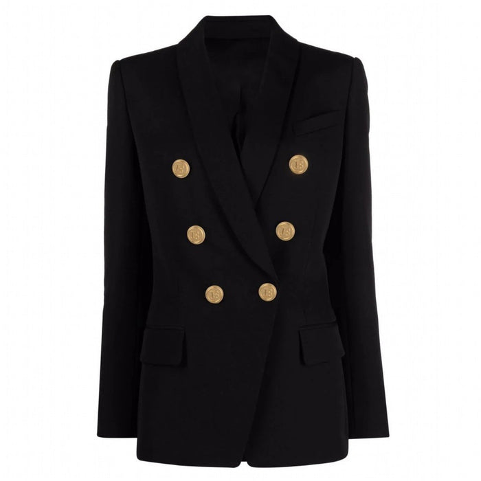 Color-Black-Spring Autumn Advanced Women Blazer Classic Green Collar Blazer High Quality-Fancey Boutique