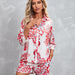 Color-Women Clothing Printed 3/4 Sleeves Shorts Casual Suit-Fancey Boutique