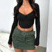 Color-Black-Autumn Winter Sexy Clothes T shirt Knitwear Thread Top Sexy V neck Long Sleeved Shirt-Fancey Boutique