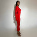 Color-Sexy Long Sleeve round Neck Stitching Ruffle Horn Long Sleeve Narrow Slim Fit Maxi Dress-Fancey Boutique