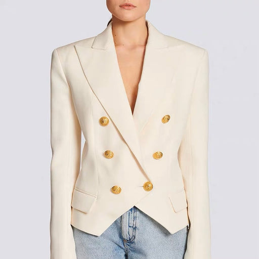 Color-Pale Yellow-Women Spring Autumn Waist Slimming Women Blazer Jackets Popular Classic Small Blazer-Fancey Boutique