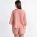 Color-Autumn Five Quarter Sleeve Pajamas Loose Crepe Cotton Shorts Suit Ladies Homewear Can Be Worn-Fancey Boutique