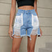 Color-Women Clothing Trade Personalized Tassel Washed Denim Shorts-Fancey Boutique