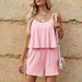 Color-Women Clothing Jumpsuit Summer Vest Solid Color Can Be Worn outside Lady Sexy Homewear Shorts-Fancey Boutique