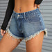 Color-Women Burr Baggy Denim Shorts-Fancey Boutique