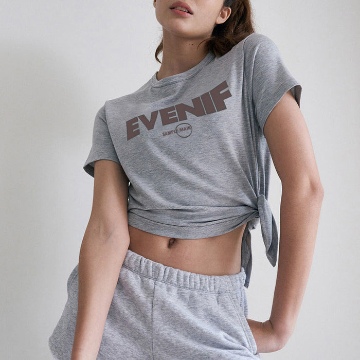 Color-Multi-Summer Yoga Wear Split Printed Short Sleeved T shirt Design Women Pilates Sports Top-Fancey Boutique