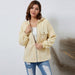 Color-Early Autumn Solid Color Loose Zip Jacket Women Casual Pocket Drawstring Long Sleeve Coat Women-Fancey Boutique