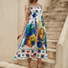 Color-Sexy Women Clothing Sling Graffiti Printing Sleeveless Swing Dress-Fancey Boutique