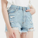 Color-Women Summer High Waist Spot Denim Shorts Ripped Casual Pants-Fancey Boutique