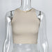 Color-Khaki-Sports Casual Short Sleeveless Top Women Summer Arrival Tight I Shaped Vest-Fancey Boutique