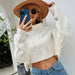 Color-Autumn Winter Solid Color Turtleneck Pullover Knitwear Short Twisted Loose Knitted Sweater-Fancey Boutique