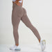 Color-Coffee-Seamless Small Crescent Breathable Quick-drying Fitness Pants Women High Waist Peach Hip Tight Stretch Hip Lift Yoga Pants-Fancey Boutique