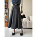 Color-Gray-Deconstructed Design High End Cut Non Ironing High Grade Skirt A line Pleated Skirt Early Autumn-Fancey Boutique