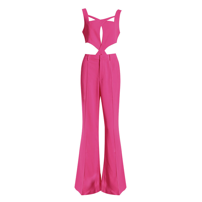 Color-Niche Design Socialite Set Spring Autumn Sneaky Design Sexy Suit Bell Bottom Pants Three Piece Set-Fancey Boutique