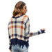 Color-Sweater V-neck Knitted Pullover Women Wear Plaid Loose Hole Knitted Sweater-Fancey Boutique