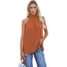 Color-Orange-Summer Solid Color Sleeveless Top Women Mid-Length Casual Pullover Vest-Fancey Boutique