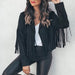 Color-Women Clothing Jacket Leather Coat Suede Elegant Collared Tassel Short Coat for Women Autumn Winter-Fancey Boutique