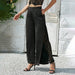 Color-Autumn Elegant Slim Fit Pants Lace Stitching Casual Loose Draping Effect See through Trousers-Fancey Boutique