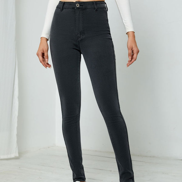 Color-Jeans Women Black Stretch Washed Slim Women Ankle Tied Pants Jeans-Fancey Boutique
