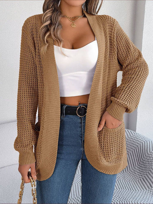 Color-Autumn Winter Casual Pocket Long Sleeve Knitted Sweater Cardigan Coat Women Clothing-Fancey Boutique