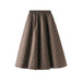 Color-South Korea Dongdaemun Autumn Elastic Waist Rhombus Woven Quilted A Line Slimming Skirt Women-Fancey Boutique