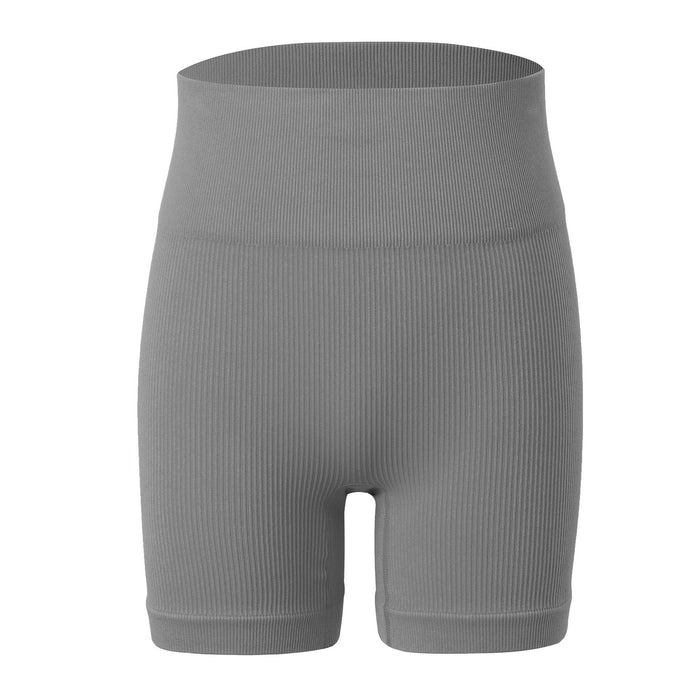 Color-Gray Shorts-Seamless Sports Fitness Yoga Wear Shark Knitted Suit Pressure Line Exercise Women-Fancey Boutique