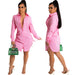Color-Pink-Platform Casual Shirt Solid Color Women Dress-Fancey Boutique