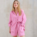 Color-Pink-Fall Women Clothing Cardigan Shorts Two-Piece Set Commuting Elegant Solid Color Special-Interest Design Cotton Suit textured-Fancey Boutique