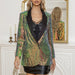 Color-Spring Autumn Sexy Coat Sequined Collared Slim Fit Long Sleeve Stitching Party Blazer-Fancey Boutique