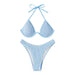 Color-Lace up Backless Beach Bikini Multicolor Steel Bracket Triangle Split Swimsuit Swimwear-Fancey Boutique