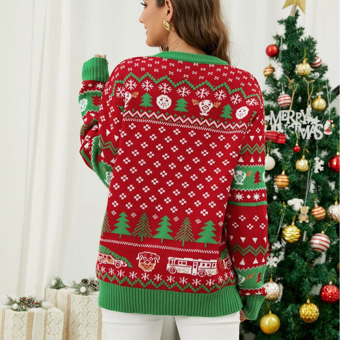 Color-Women Autumn Winter Christmas Clothes Letter Graphic Sweater Women Clothing Pullover Christmas Sweater-Fancey Boutique