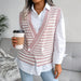 Color-Stripe College Knitted Vest Sweater Women Clothing-Fancey Boutique