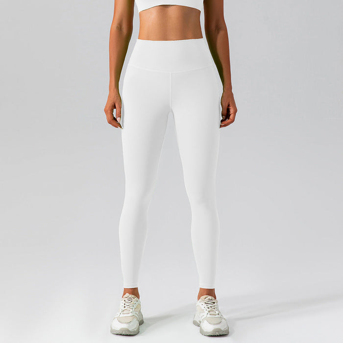 Color-White-High Waist Hip Lift Seamless Yoga Pants Women Running Tight Sports Leggings Quick Drying Nude Feel Fitness Pants Outer Wear-Fancey Boutique