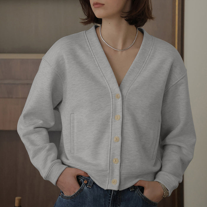 Color-Autumn Winter Classic French V neck Sweater Cardigan Retro Affordable Luxury Hong Kong Pure Cotton Comfortable Niche High End Top-Fancey Boutique