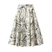 Color-Ink Painting Lily Smooth Draping Simple Gentle Elegant Beige Skirt for Women-Fancey Boutique