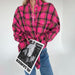 Color-Retro Classic Plaid Long Sleeved Shirt Early Spring Fashionable Outerwear Loose Shirt Women-Fancey Boutique