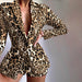 Color-Leopard-Autumn Winter Women Clothing Elegant Slim Short Pants Two Piece Set-Fancey Boutique