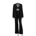 Color-Black-Women Clothing Glitter Three Piece Set Sexy Party Long Sleeve Suit Top High Waist Trousers Suit-Fancey Boutique